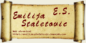 Emilija Staletović vizit kartica